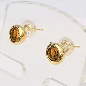普段使い シトリン ピアス 一粒 シンプル シトリンピアス k10 ゴールド 11月誕生石 送料無料 人気 プレゼント ギフト ご褒美 自分買い puの画像
