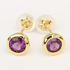 ピアス レディース ガーネット k18 ゴールド 一粒 ガーネット シンプル 1月誕生石 送料無料 普段使い 人気 プレゼント ギフト ご褒美 自分買い puの画像