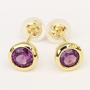 ピアス レディース ガーネット k10 ゴールド 一粒 ガーネット シンプル 1月誕生石 送料無料 普段使い 人気 プレゼント ギフト ご褒美 自分買い puの画像