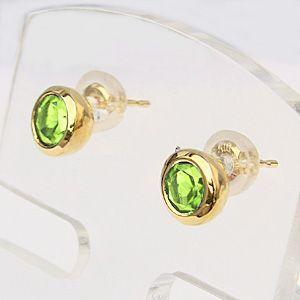 普段使い ペリドット ピアス シンプル 一粒 ペリドットピアス k10 ゴールド 8月誕生石 送料無料 ジュエリー 人気 プレゼント ギフト ご褒美 自分買い puの画像