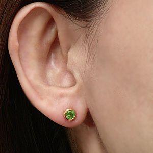 普段使い ペリドット ピアス シンプル 一粒 ペリドットピアス k10 ゴールド 8月誕生石 送料無料 ジュエリー 人気 プレゼント ギフト ご褒美 自分買い puの画像