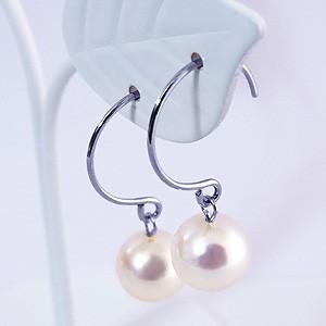 パールピアス 18金 パール ピアス 18k フープ あこや本真珠 7mm k18