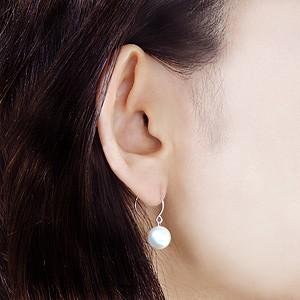 パールピアス 18金 パール ピアス 18k フープ あこや本真珠 9mm k18 ホワイトゴールド 外径12mm ゆれる ぶら下がり 送料無料 プレゼント ご褒美 自分買い puの画像