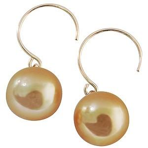 パール ピアス 18金 18k 普段使い フープ 南洋白蝶真珠 10mm k18