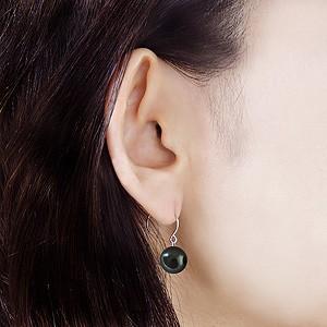 パール ピアス 18金 18k フープ タヒチ黒蝶真珠 10mm k18