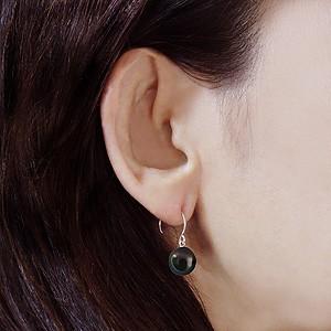 パール ピアス 18金 18k フープ タヒチ黒蝶真珠 9mm k18 ホワイト 