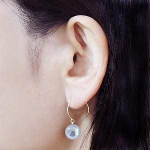 パール ピアス 18金 18k 普段使い フープ 南洋白蝶真珠 10mm k18 