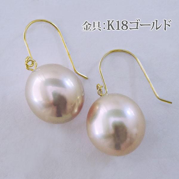 パール ピアス パールピアス 大粒 パール ゆれる 揺れる k18 イエローゴールド k14ホワイトゴールド フックピアス 送料無料 プレゼント ご褒美 自分買い puの画像