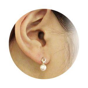 パール ピアス 18金 18k 普段使い あこや真珠 k18G ピンクゴールド