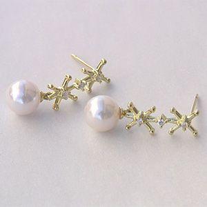 パール ピアス 18金 18k 普段使い 真珠 真珠 あこや ダイヤモンド k18 ゴールド 星 ぶら下がり ゆれる 揺れる 送料無料 プレゼント ギフト 自分買い puの画像