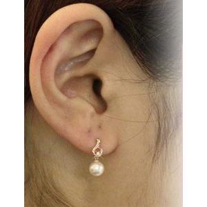 パール ピアス 18金 18k 普段使い あこや本真珠 ダイヤモンド mm k18 ホワイトゴールド ぶら下がり ゆれる 揺れる 送料無料 プレゼント ご褒美 自分買い puの画像