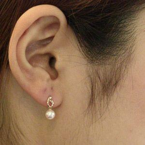 パール ピアス 18金 18k 普段使い あこや本真珠 ダイヤモンド 5mm k18 ゴールド ぶら下がり ゆれる 揺れる 送料無料 人気 プレゼント ギフト 自分買い puの画像
