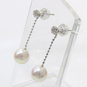 パール ロングピアス ダイヤモンドピアス パールピアス 真珠ピアス ダイヤモンドスタッドピアス チェーンピアス プラチナ 送料無料 プレゼント 自分買い pu｜shinjunomori｜03