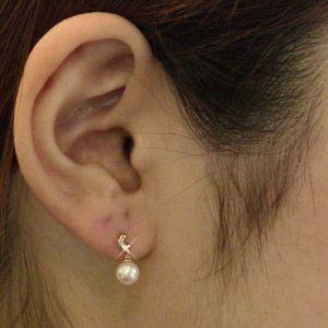 パール ピアス 18金 18k 真珠 あこや本真珠 ダイヤモンド 5mm k18G ピンクゴールド ぶら下がり ゆれる 揺れる 送料無料 プレゼント ギフト 自分買い puの画像