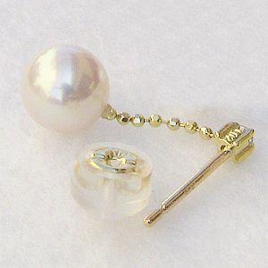 18kあこやパール ダイヤカーフ片耳ピアス パール ピアス 18金 18k 普段使い あこや真珠 k18 ゴールド