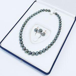 普段使い 真珠 ネックレス ピアスまたはイヤリング 指輪ケース 紺