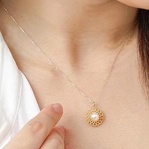 真珠 ネックレス 真珠ペンダント パール6mmペンダントネックレス k18 18k 18金 イエローゴールド チェーン 送料無料 プレゼント ギフト ご褒美 自分買い puの画像