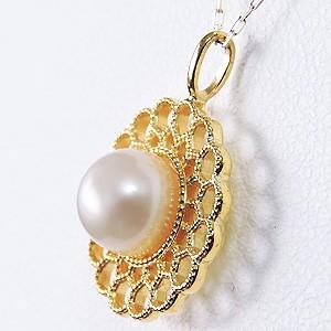 真珠 ネックレス 真珠ペンダント パール6mmペンダントネックレス k18 18k 18金 イエローゴールド チェーン 送料無料 プレゼント ギフト ご褒美 自分買い puの画像