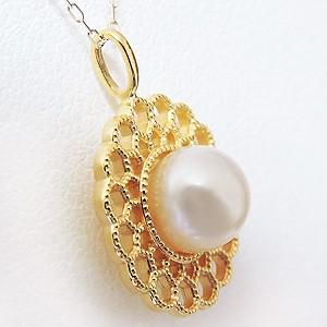 真珠 ネックレス 真珠ペンダント パール6mmペンダントネックレス k18 18k 18金 イエローゴールド チェーン 送料無料 プレゼント ギフト ご褒美 自分買い puの画像