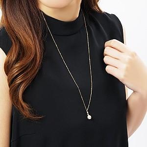 パール 真珠 ネックレス ペンダント パールネックレス パールペンダント Ｙチェーン 淡水パール 2way 18金 k18 ゴールド プレゼント ギフト 自分買い puの画像