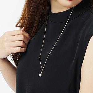 パール 真珠 ネックレス ペンダント パールネックレス パールペンダント Ｙチェーン 淡水パール 2way 18金 k18 ゴールド プレゼント ギフト 自分買い puの画像