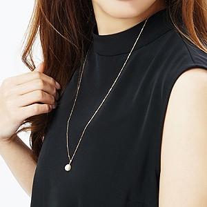パール 真珠 ネックレス ペンダント パールネックレス パールペンダント Ｙチェーン 淡水パール 淡水真珠 2way 18金 k18 ゴールド プレゼント ギフト puの画像