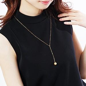 ゴールデンパール　ネックレス　金色　 希少　ゴールドパール　ゴールデン　パール ゴールデンパールネックレス P 15.1mm D 0.26ct 45cm K18YG 真珠