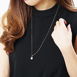 パール 真珠 ネックレス ペンダント パールネックレス パールペンダント Ｙチェーン 淡水パール 淡水真珠 2way 18金 k18 ゴールド プレゼント ギフト puの画像