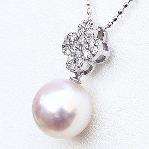新品未使用真珠パールネックレス ホワイト ゴールド金具k18 楽天市場】パール ネックレス 一粒 18K ペンダント ダイヤモンド