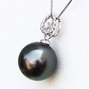 真珠 パール パールペンダント ネックレス 黒真珠 ブラックパール 