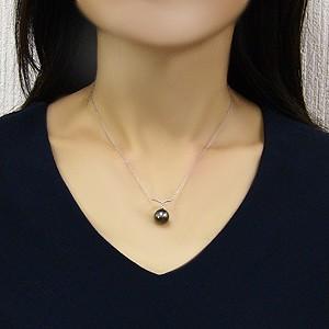 パール ネックレス 黒蝶真珠 タヒチ真珠 ブラックパール 40代 50