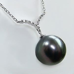 パール ネックレス 黒蝶真珠 タヒチ真珠 ブラックパール 40代 50