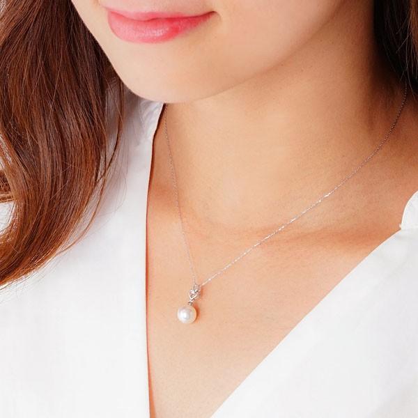 真珠 ネックレス パールネックレス ハート型 オーロラ天女花珠あこや本