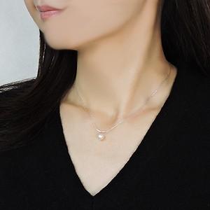 真珠 ネックレス パール ネックレス 真珠 真珠本真珠 7mm ダイヤモンド 0.04ct ホワイトゴールド k18 送料無料 誕生日 プレゼント ギフト ご褒美 自分買い puの画像