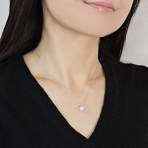 真珠 ネックレス パール ネックレス 真珠 真珠本真珠 8mm ダイヤモンド 0.04ct ホワイトゴールド k18 送料無料 誕生日 プレゼント ギフト ご褒美 自分買い puの画像