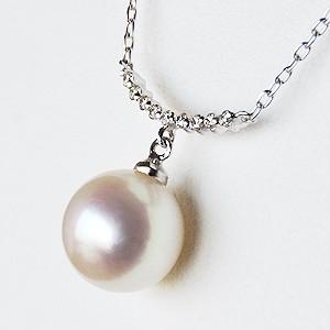 真珠 ネックレス パール ネックレス 真珠 真珠本真珠 8mm ダイヤモンド 0.04ct ホワイトゴールド k18 送料無料 誕生日 プレゼント ギフト ご褒美 自分買い puの画像