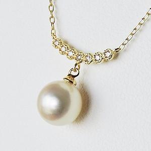 真珠 ネックレス パールペンダント パールネックレス 真珠ネックレス 本真珠 ダイヤモンド k18 18k 18金 ゴールド 送料無料 プレゼント ご褒美 自分買い puの画像