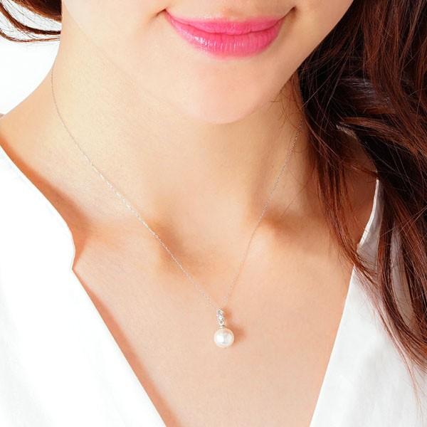 即購入可【送料無料】K18 ダイヤモンド・パールネックレス 楽天市場】パール ネックレス 一粒 18K ペンダント ダイヤモンド