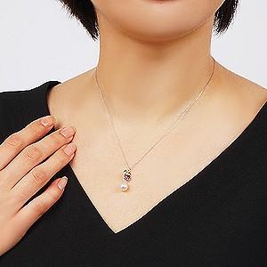 真珠 ネックレス パール 一粒 アメジスト ペリドット シトリン