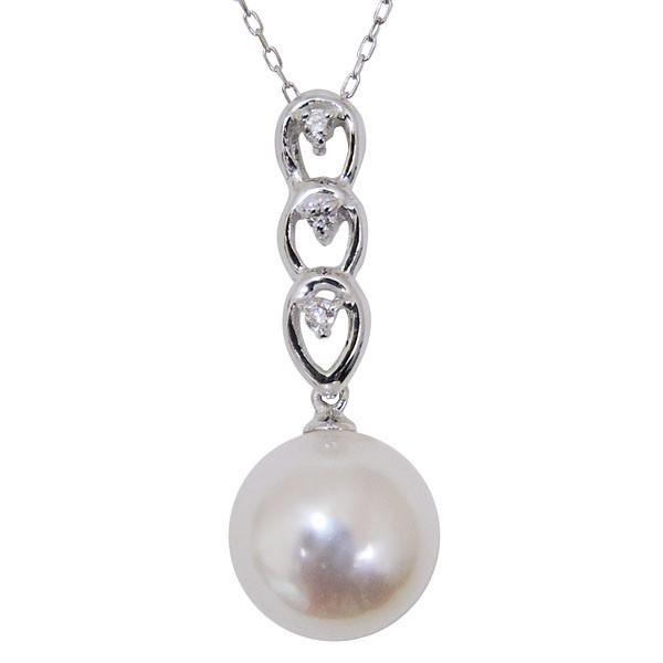 白真珠 ホワイトパール 三連ネックレス 14Kダイヤ サファイア 白真珠 ホワイトパール 三連ネックレス 14Kダイヤ サファイア