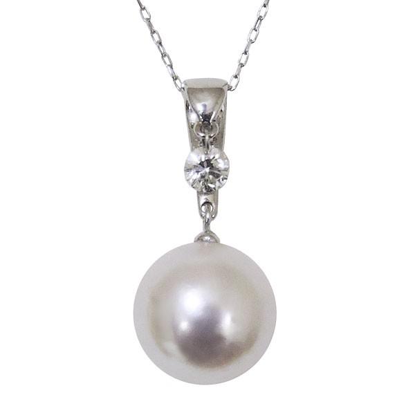 真珠 ネックレス パール レーザーホールダイヤモンド オーロラ花珠