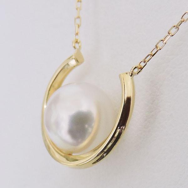 真珠 ネックレス ネックレス シンプルデザイン の字型 オーロラ花珠