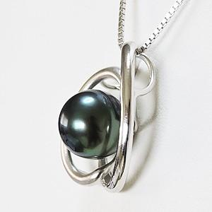 ネックレスペンダント パール 黒真珠 ブラックパール 10mm 真珠ネックレス パールネックレス シルバー 送料無料 プレゼント ギフト ご褒美 自分買い puの画像
