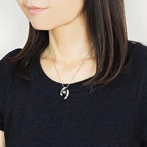 ネックレスペンダント パール 黒真珠 ブラックパール 真珠ネックレス パールネックレス キュービックジルコニア付 送料無料 プレゼント ご褒美 自分買い puの画像