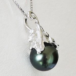 ネックレス ペンダント パール 黒真珠 ブラックパール 10mm 真珠ネックレス パールネックレス シルバー 送料無料 送料無料 プレゼント ギフト 自分買い puの画像