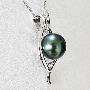ネックレス ペンダント パール 黒真珠 ブラックパール 真珠ネックレス パールネックレス キュービックジルコニア 送料無料 プレゼント ギフト 自分買い puの画像