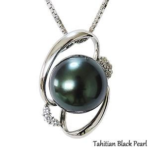 ネックレス ペンダント パール 黒真珠 ブラックパール 真珠ネックレス パールネックレス キュービックジルコニア 送料無料 プレゼント ギフト 自分買い