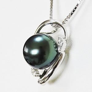 ネックレス ペンダント パール 黒真珠 ブラックパール 真珠ネックレス パールネックレス キュービックジルコニア 送料無料 プレゼント ギフト 自分買い puの画像