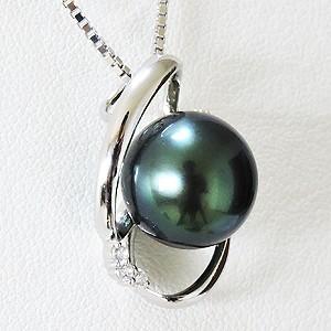 ネックレス ペンダント パール 黒真珠 ブラックパール 真珠ネックレス パールネックレス キュービックジルコニア 送料無料 プレゼント ギフト 自分買い puの画像