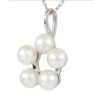 真珠 ネックレス パール ダイヤモンド ホワイトゴールド k18 真珠